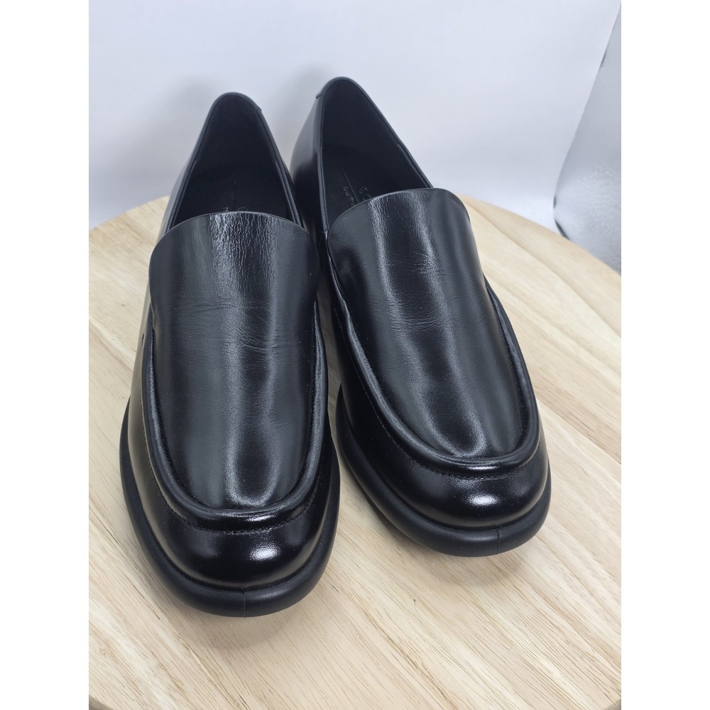 Womens Size 10 - Ecco Black Patent Leather Textile Loafer Flats Shoes - Picture 4 of 8